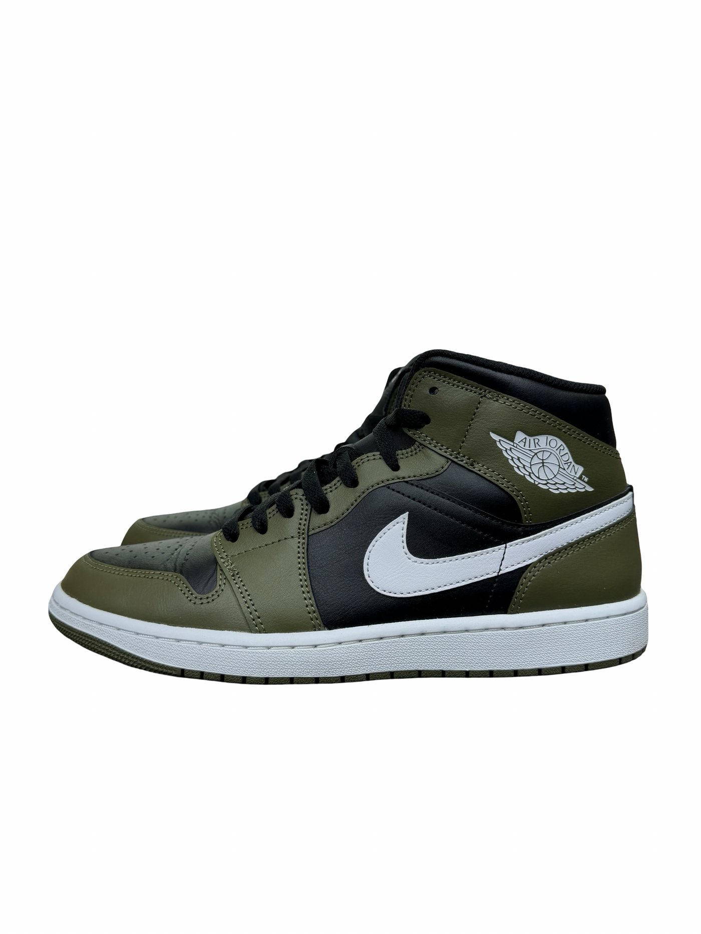 Nike Air Jordan 1 Mid Black White Olive