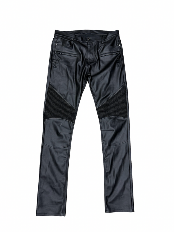 RTA Stitched Leather Pants Black