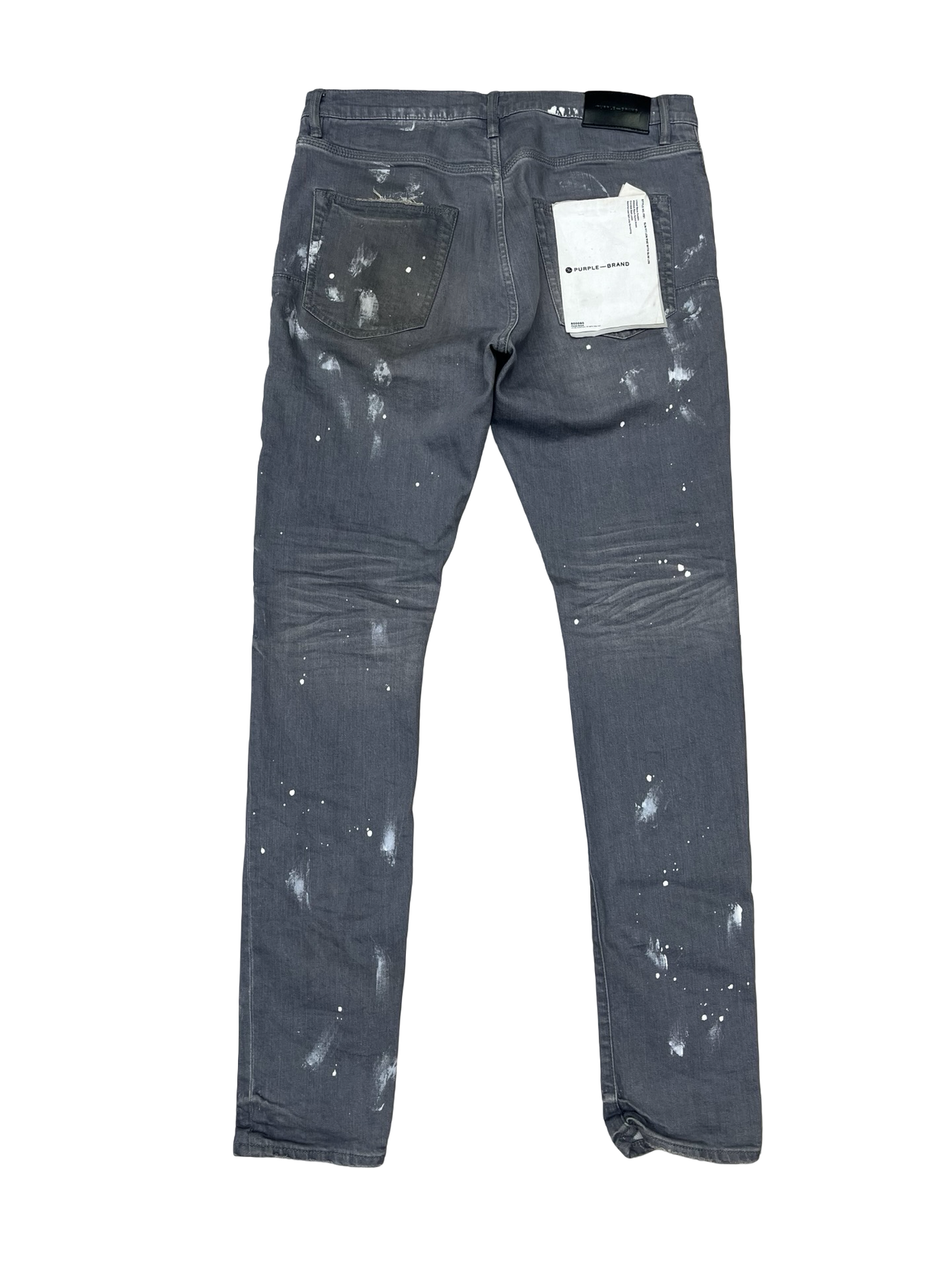 Purple Brand P001 Knee Slit Paint Splatter Jeans Grey