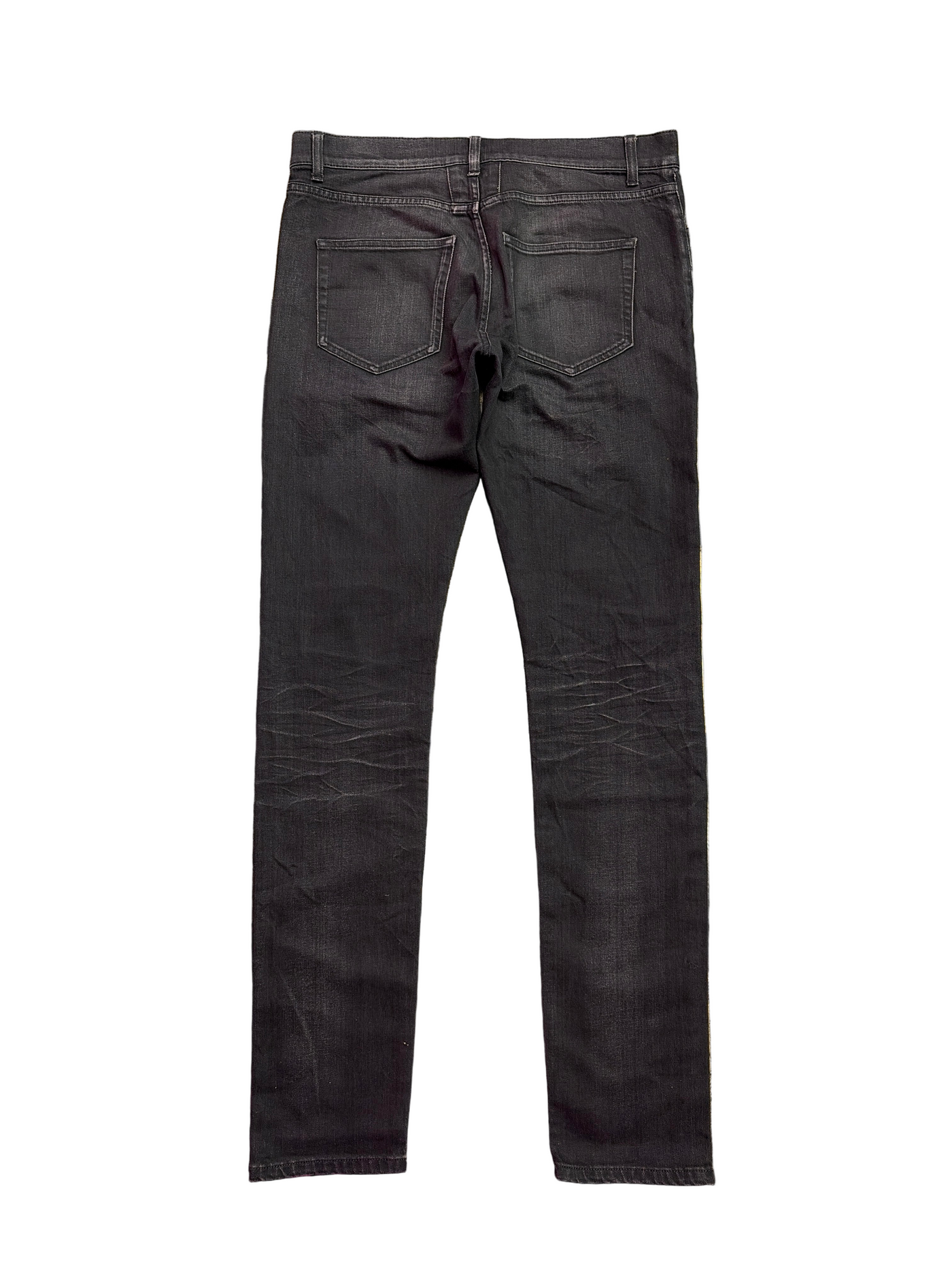 Saint Laurent Paris Knee Slit Denim Pants Black