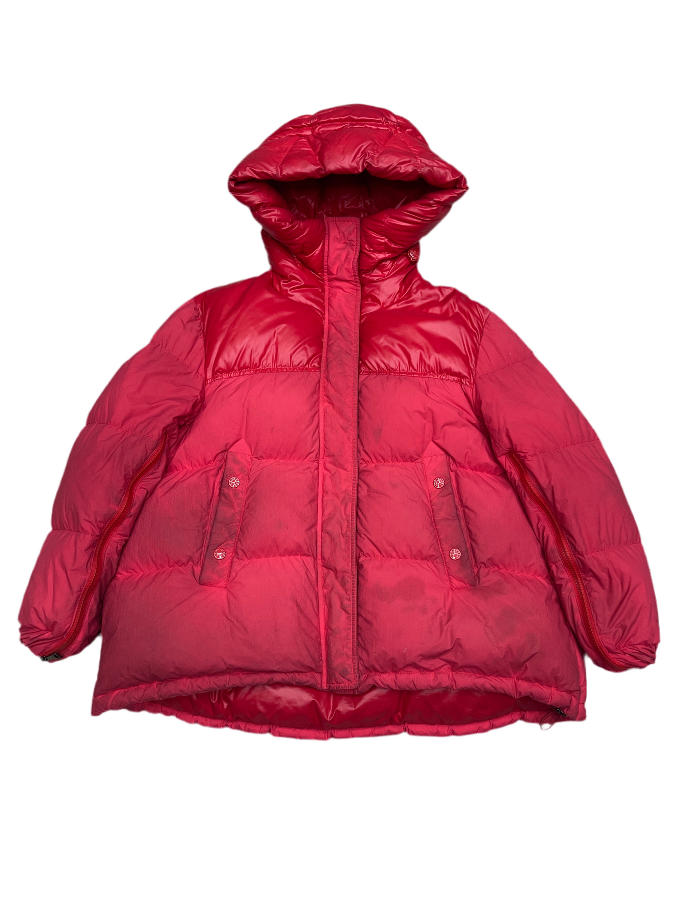 Moncler Hooded Puffer Jacket Red