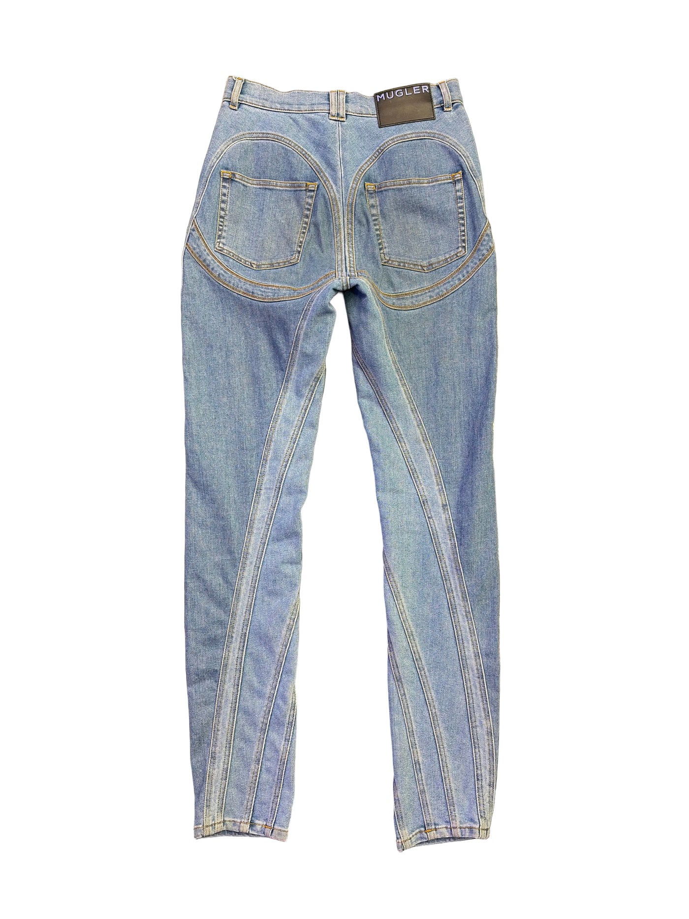 Mugler Spiral Denim Jeans Blue