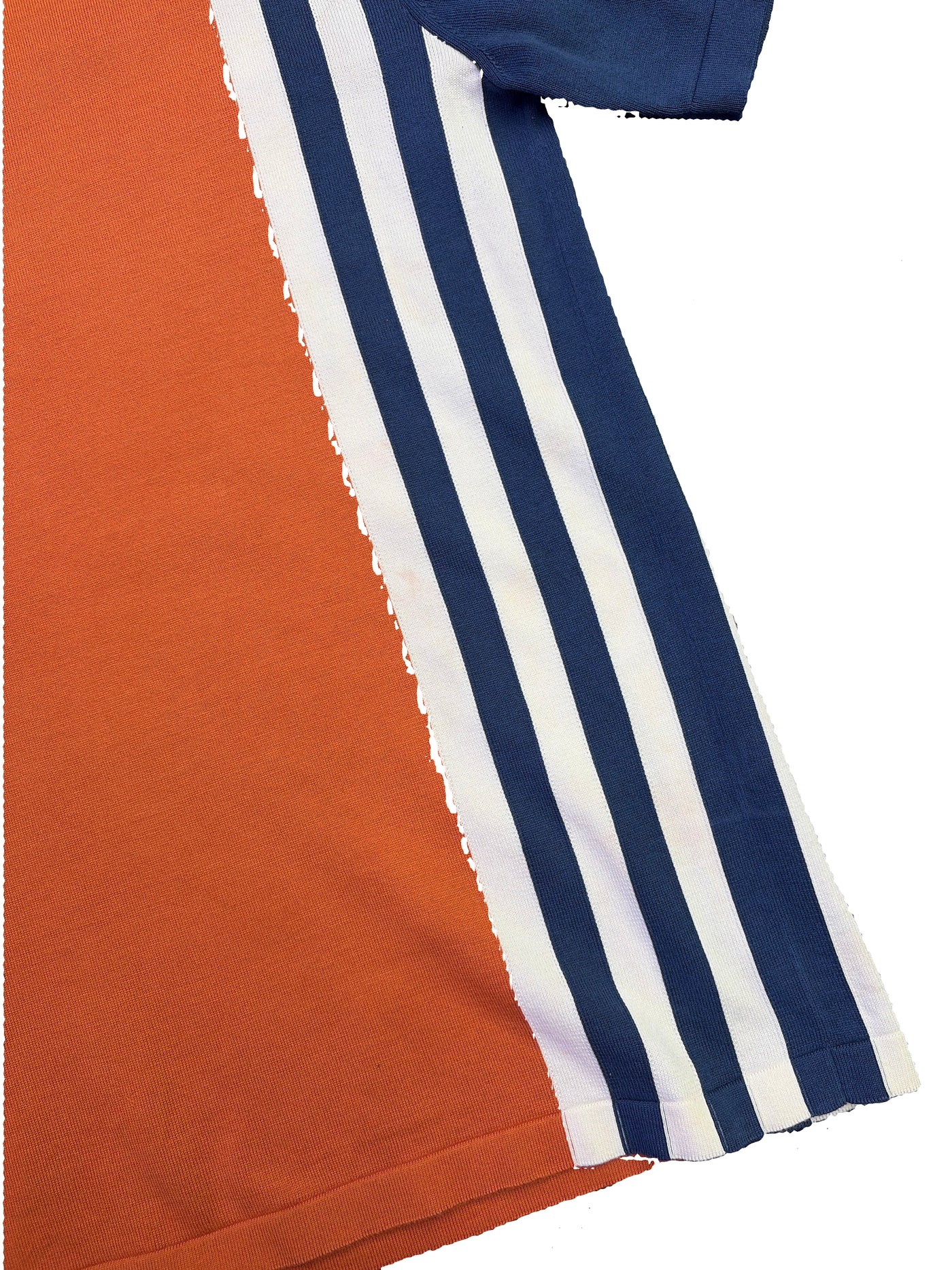 LV Flame Logo Print Striped Tee Orange Blue