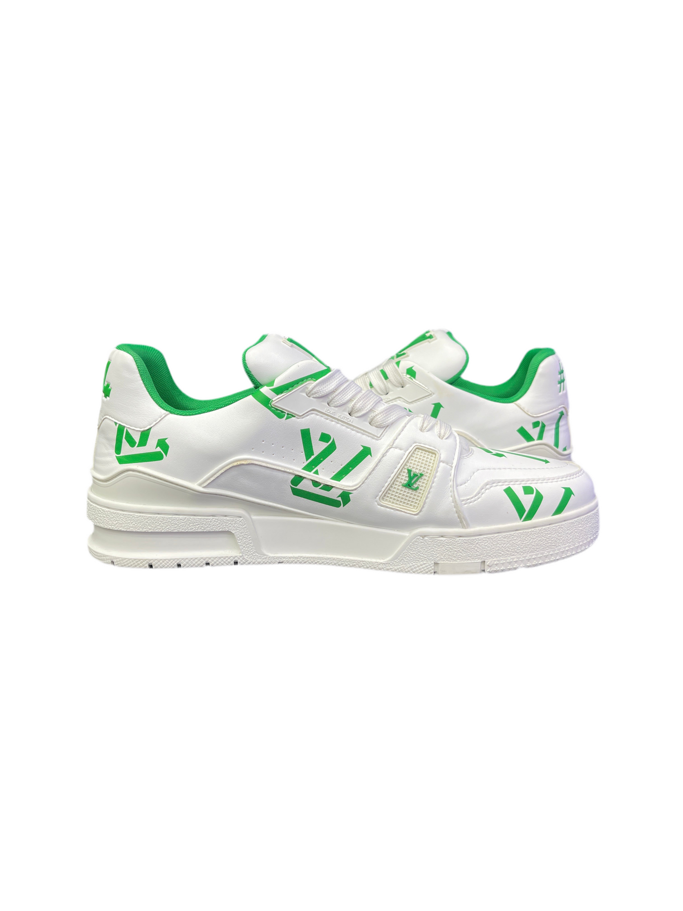 LV Trainer White Green Recycled