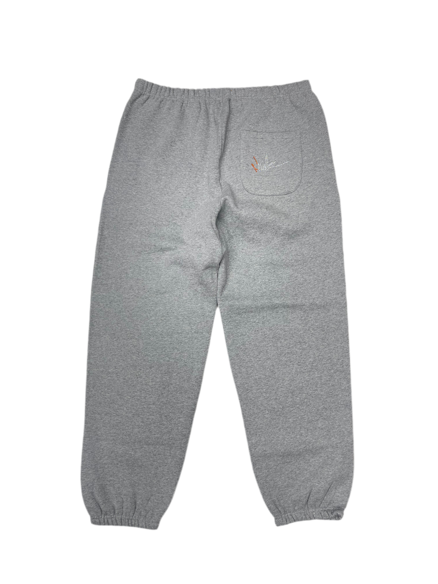 NewYrrk Gray Sweatpants w/ Orange White Crystal