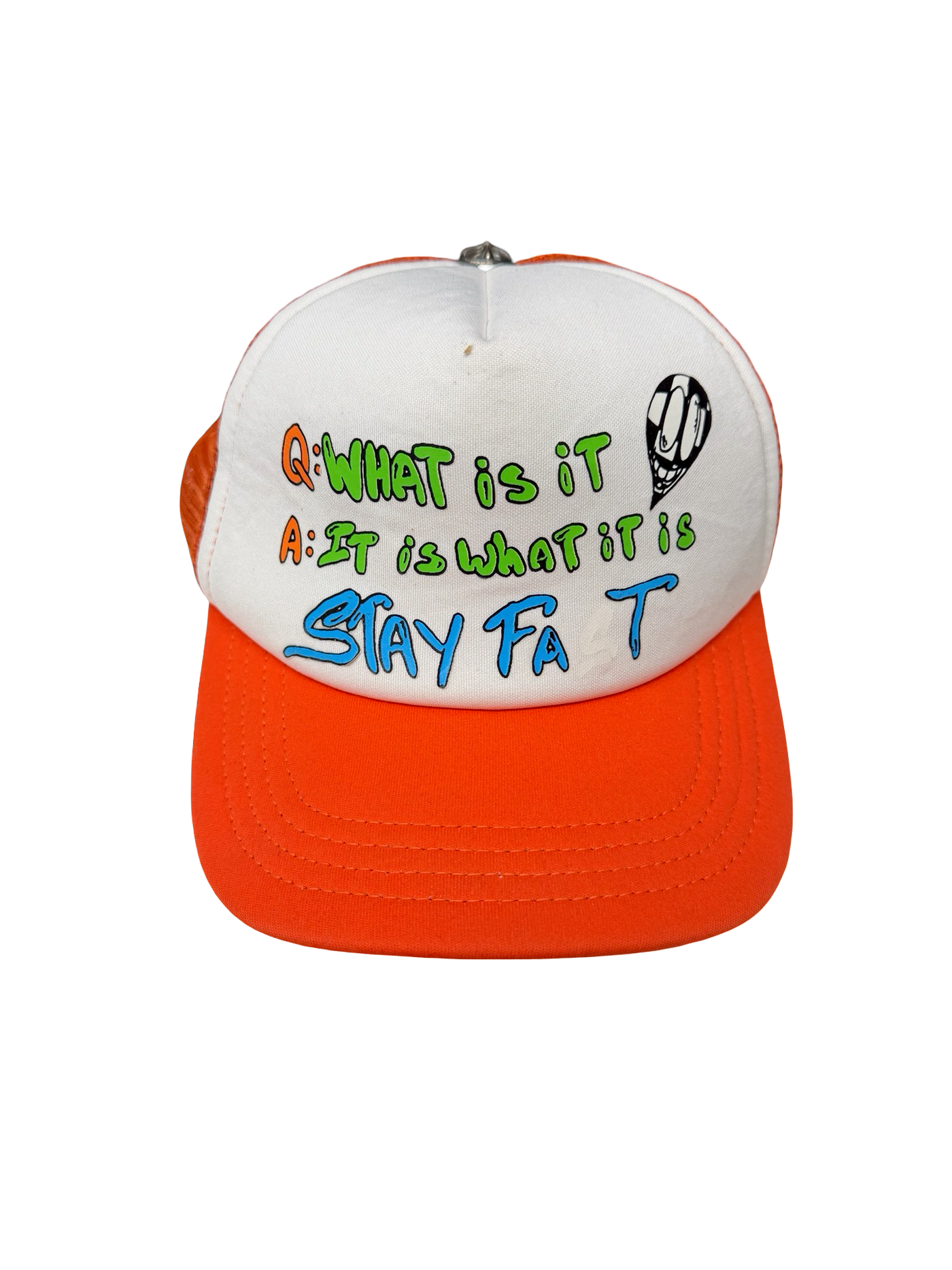 Chrome Hearts x Matty Boy Sex Records It Is What It Is Trucker White Orange