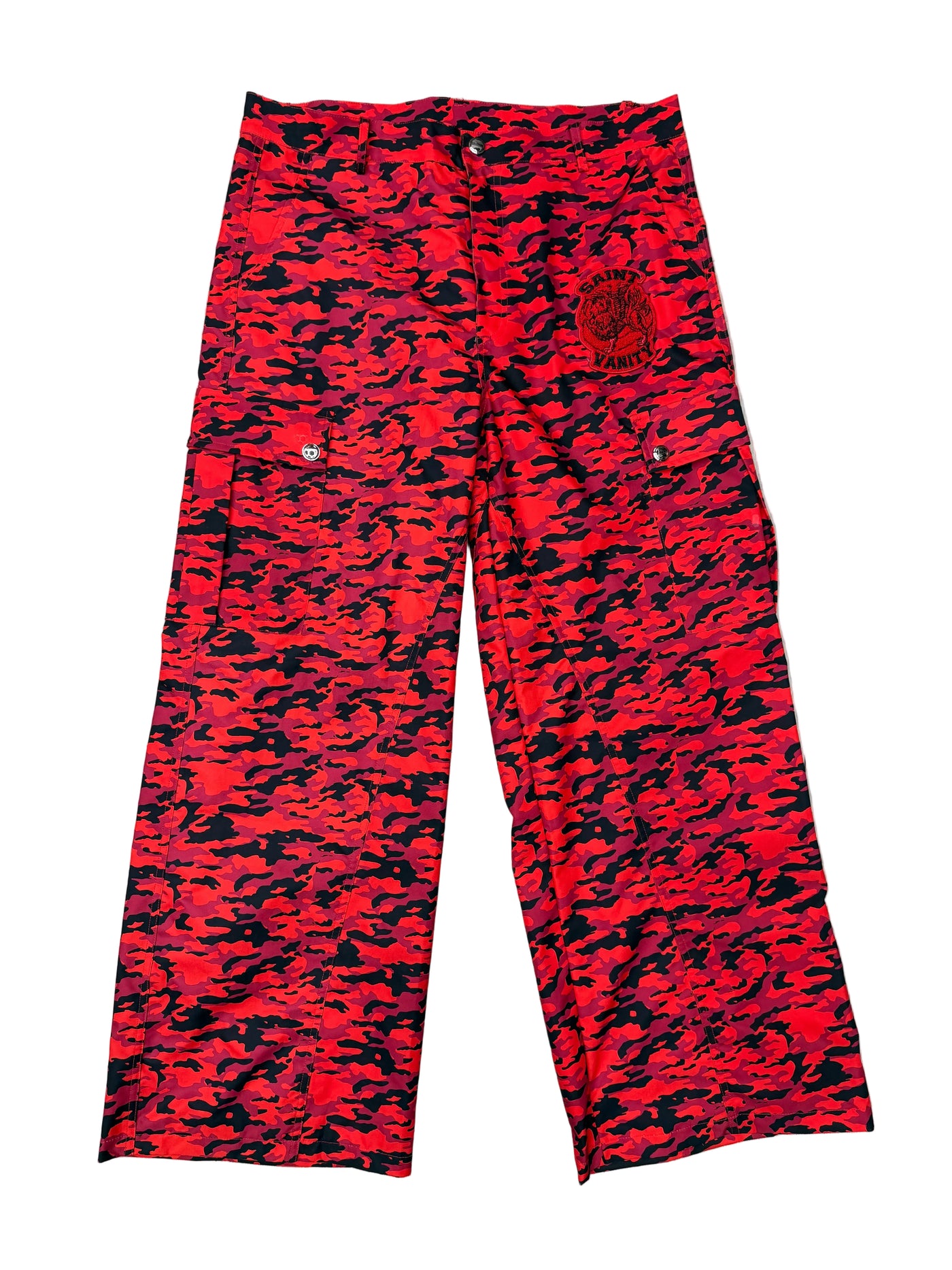 Saint Vanity Nylon Straight Pants Red Tiger Camo