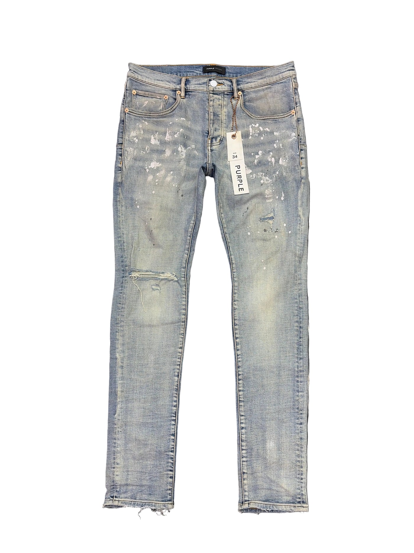 Purple Brand Paint Blowout Jeans Light Indigo