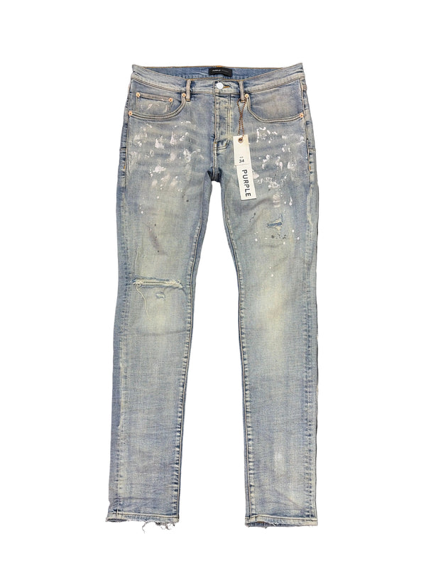 Purple Brand Paint Blowout Jeans Light Indigo