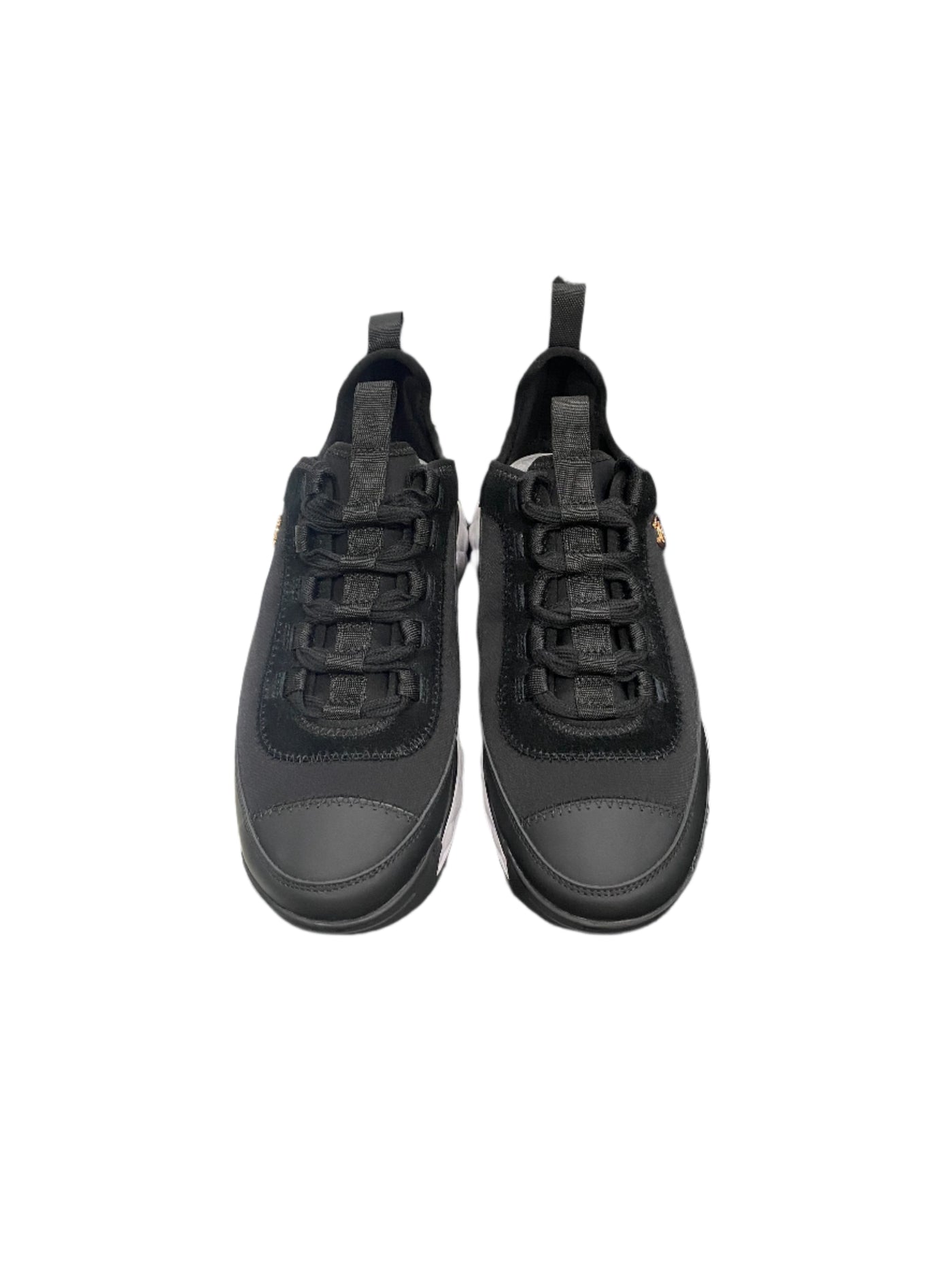 Chanel Low Top Trainer CC Gold Logo Velvet Black