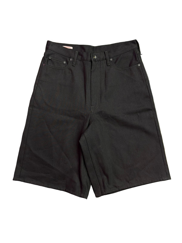 Off-White Single Arrow Logo Patch Denim Shorts Black