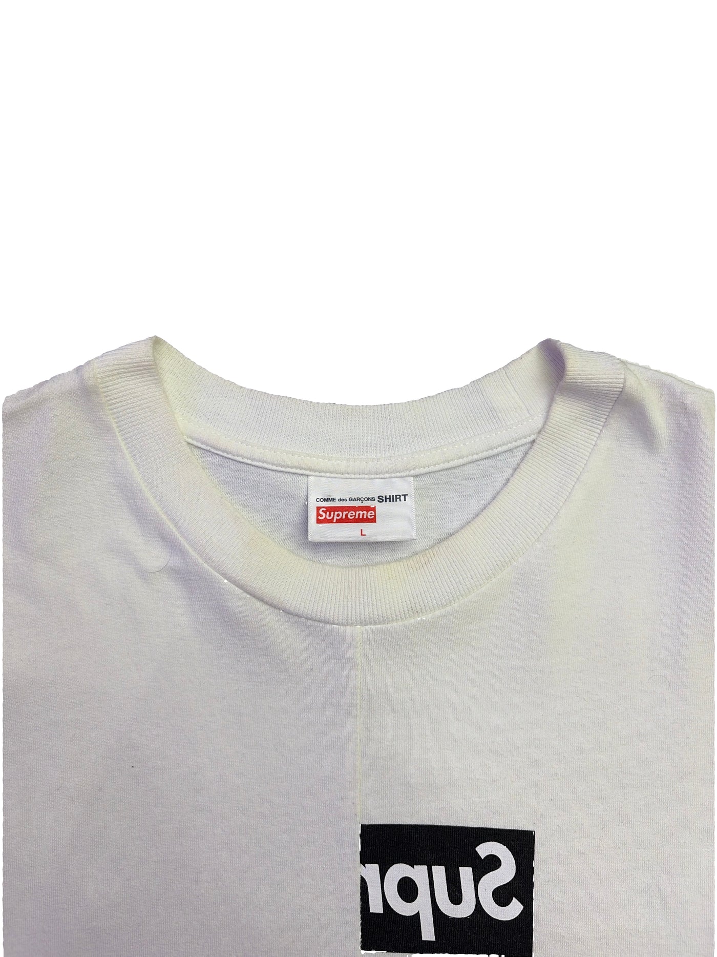 FW18 Supreme x CDG Split Box Logo Tee White
