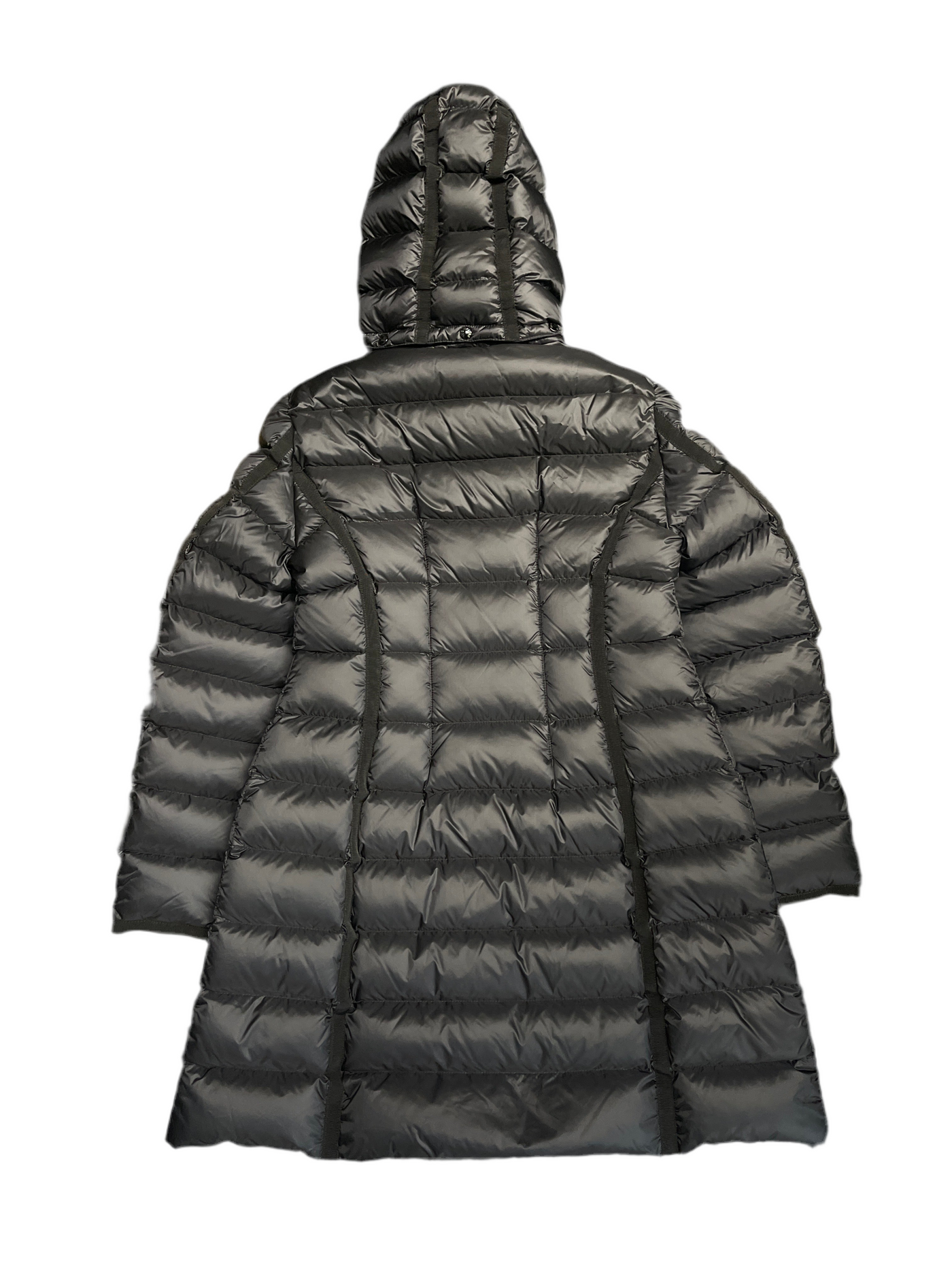 Moncler Womens Hermifur Giubotto Hooded Puffer Black