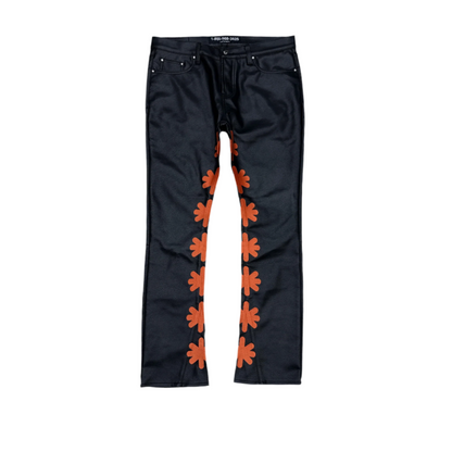 Lost SHDWS Orange Sun Logo Leather Pants