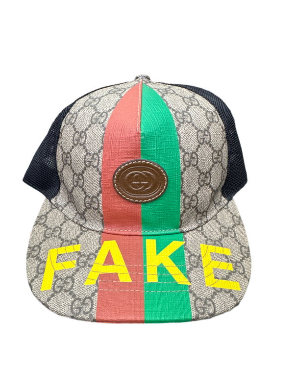Gucci “FAKE” Monogram Cap