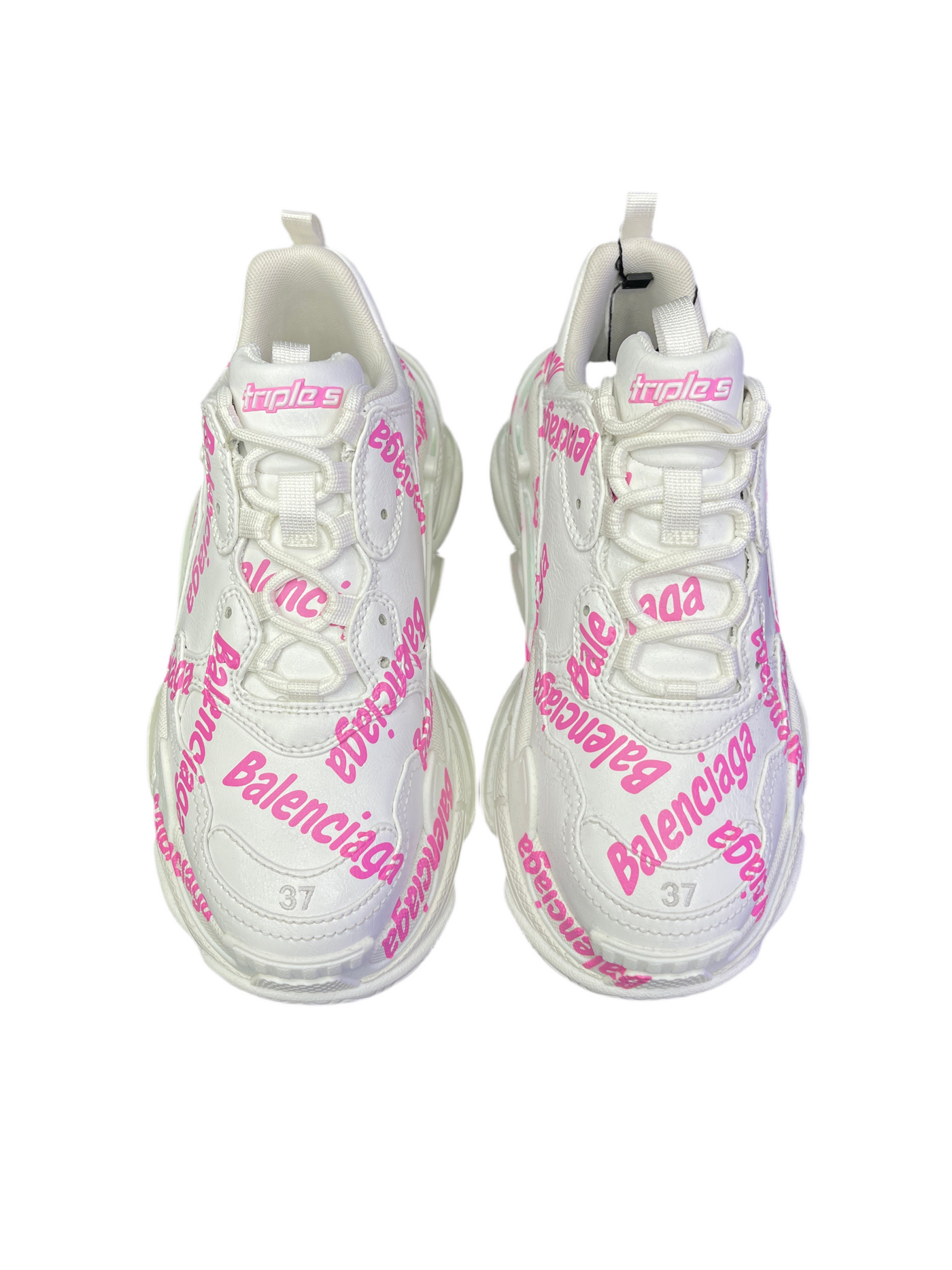 WMNS Balenciaga Triple S Logotype White Pink