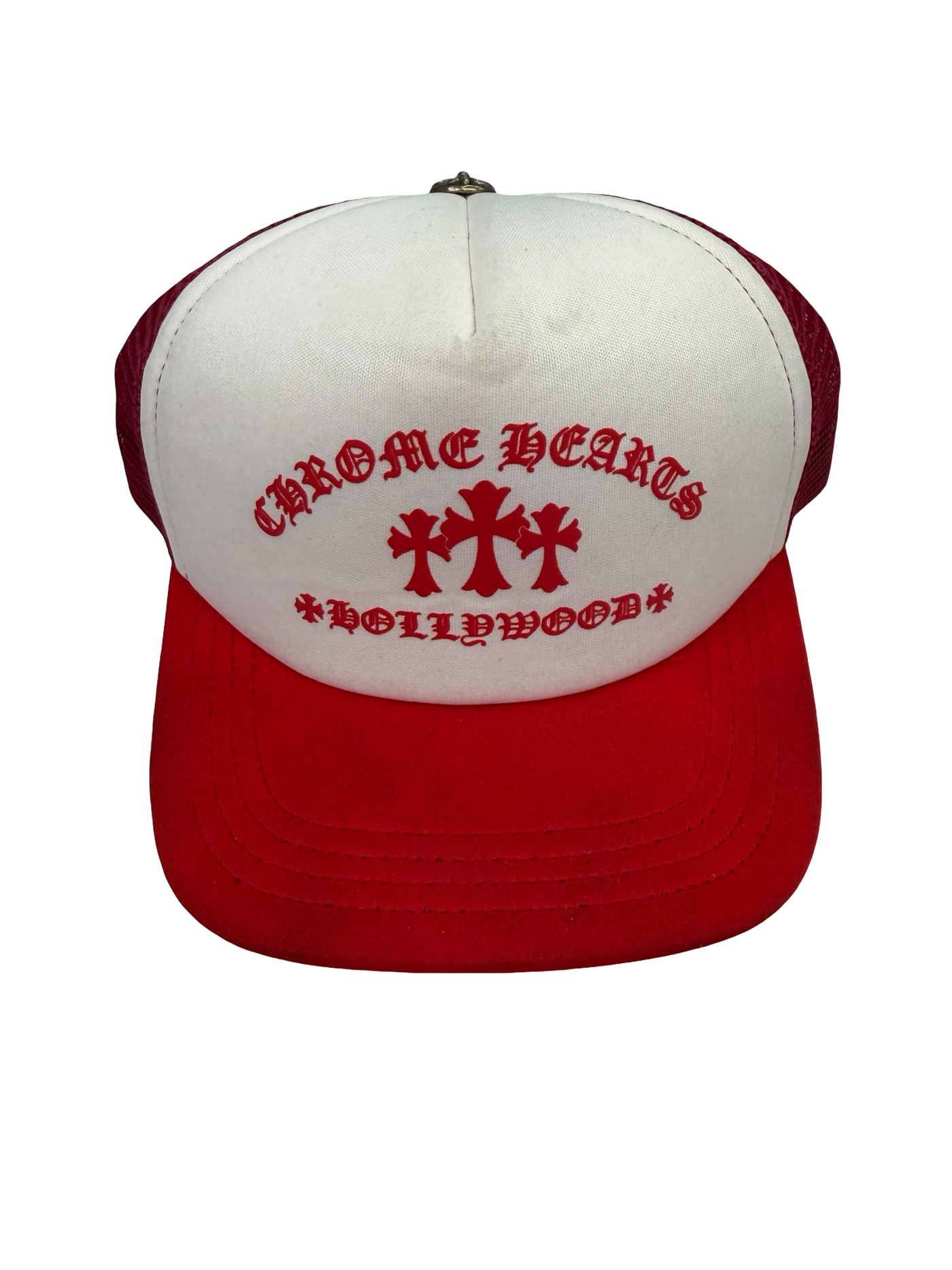 Chrome Hearts King Taco Trucker Hat White Red