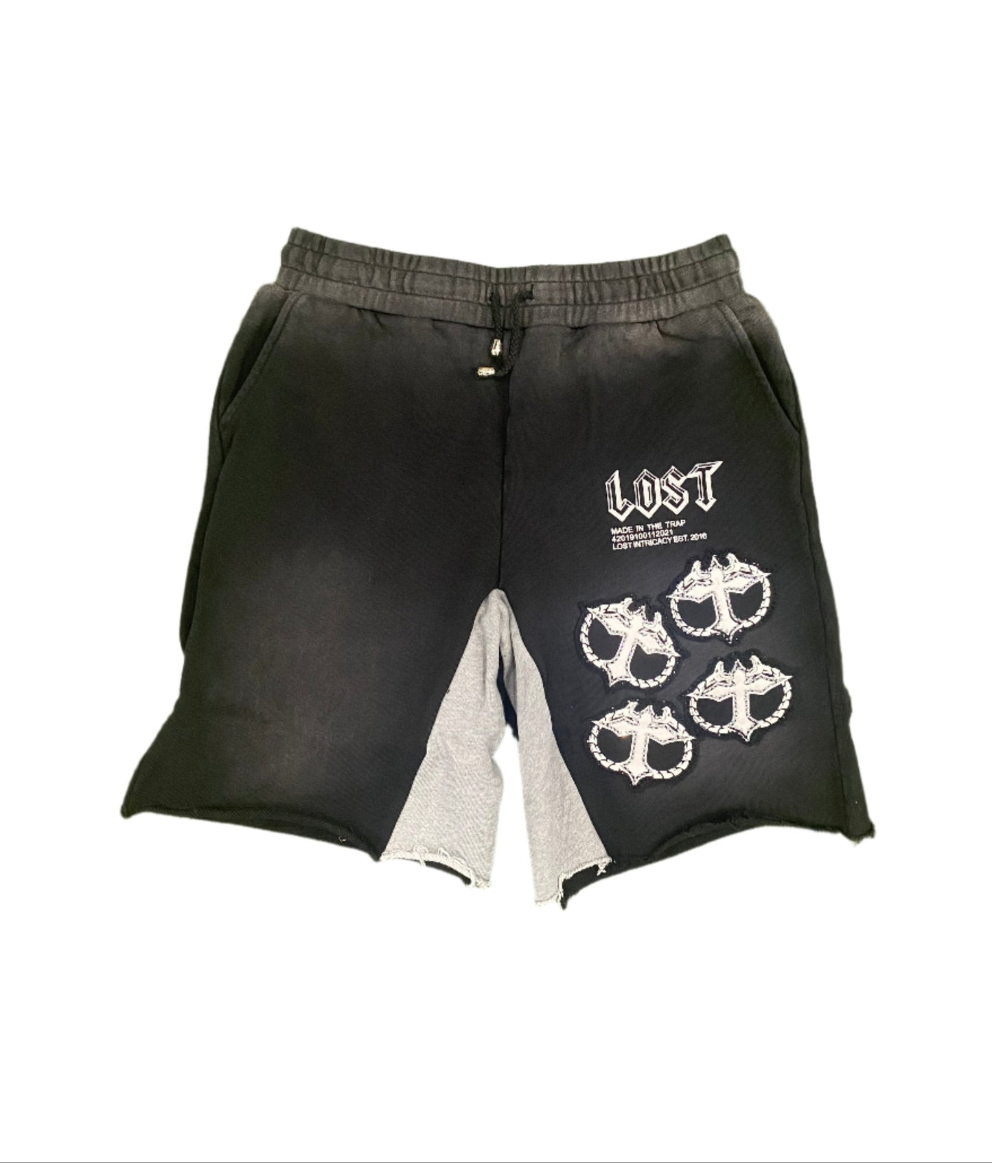 Lost Intricacy Rhinestone MITT Shorts Black / White