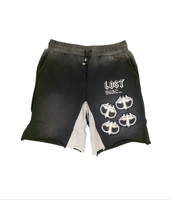 Lost Intricacy Rhinestone MITT Shorts Black / White