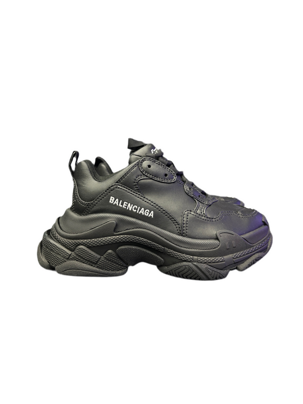 WMNS Balenciaga Triple S Fake Leather Black