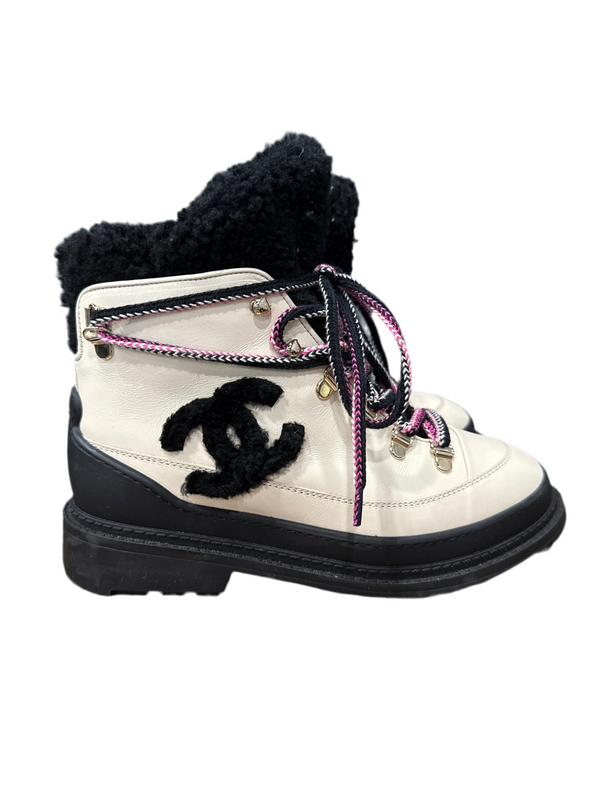 Chanel Interlocking CC Logo Combat Boots