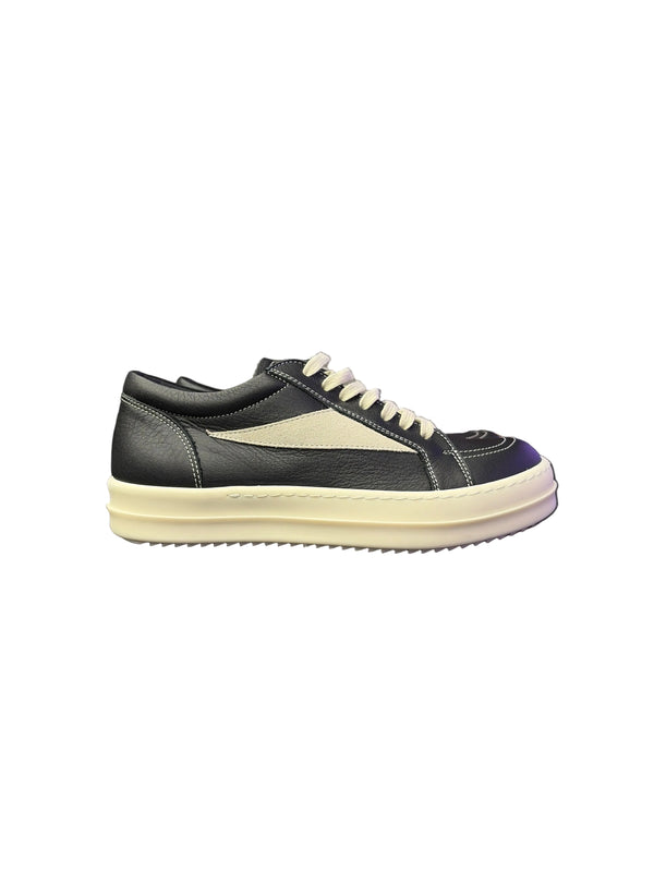 Rick Owens Hollywood Vintage Low Leather Sneakers Black Milk