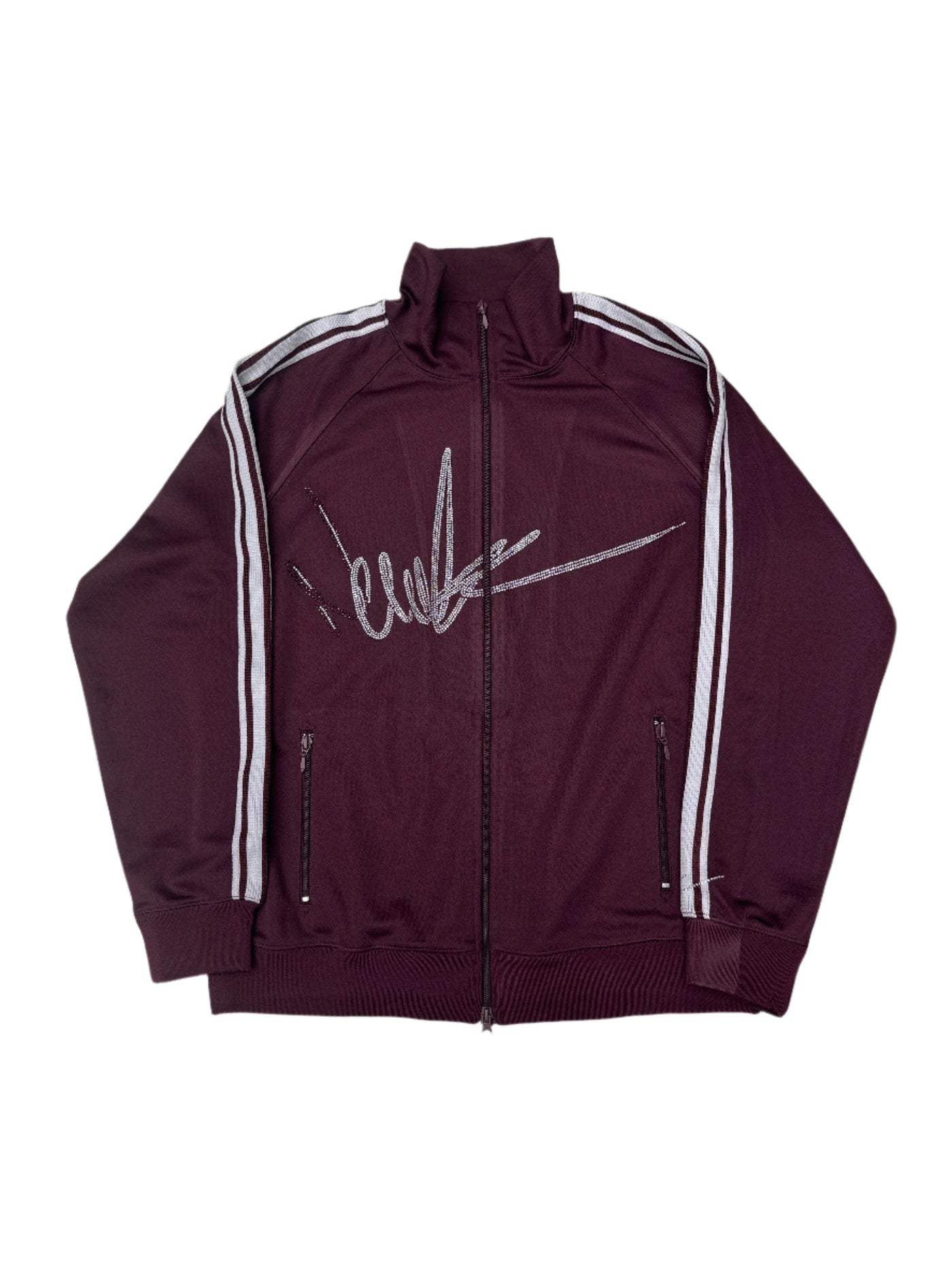 NewYrrk Burgundy Track Jacket w/ Burgundy White Crystals
