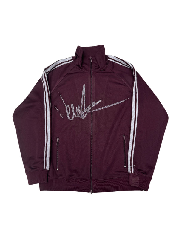 NewYrrk Burgundy Track Jacket w/ Burgundy White Crystals