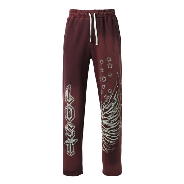 Lost Intricacy Burgundy Sweatpants