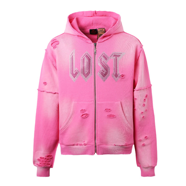 Lost Intricacy Pink Zip Up Hoodie