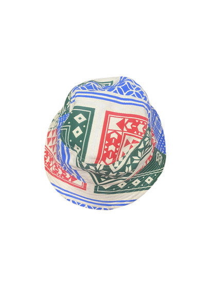 Rhude Patchwork Print Bucket Hat Blue Red Green