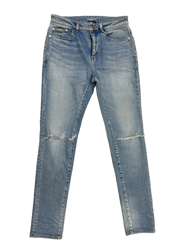 Yves Saint Laurent Washed Denim Straight Jeans