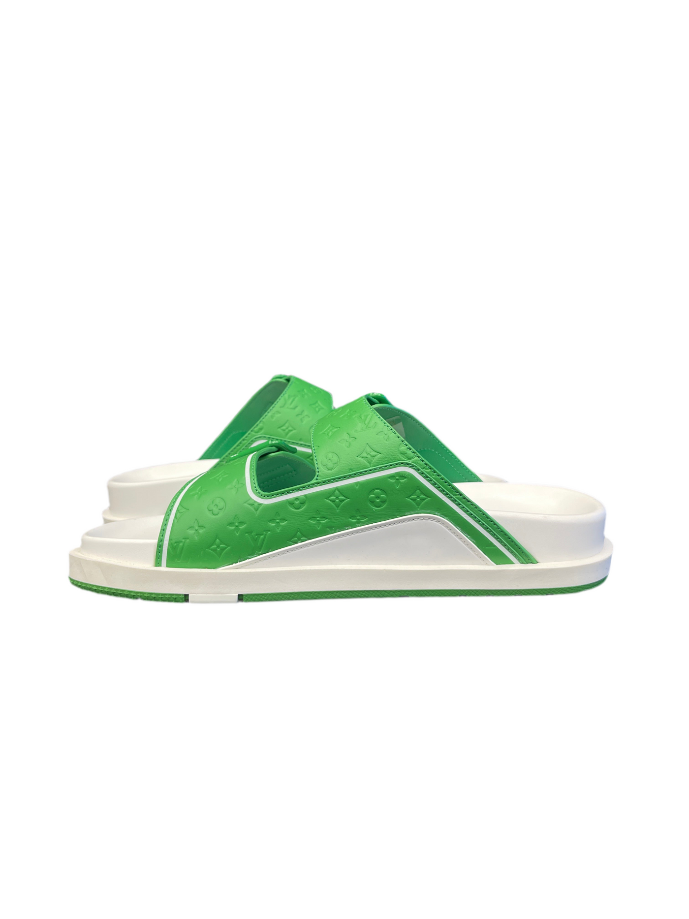LV Trainer Mules White Green