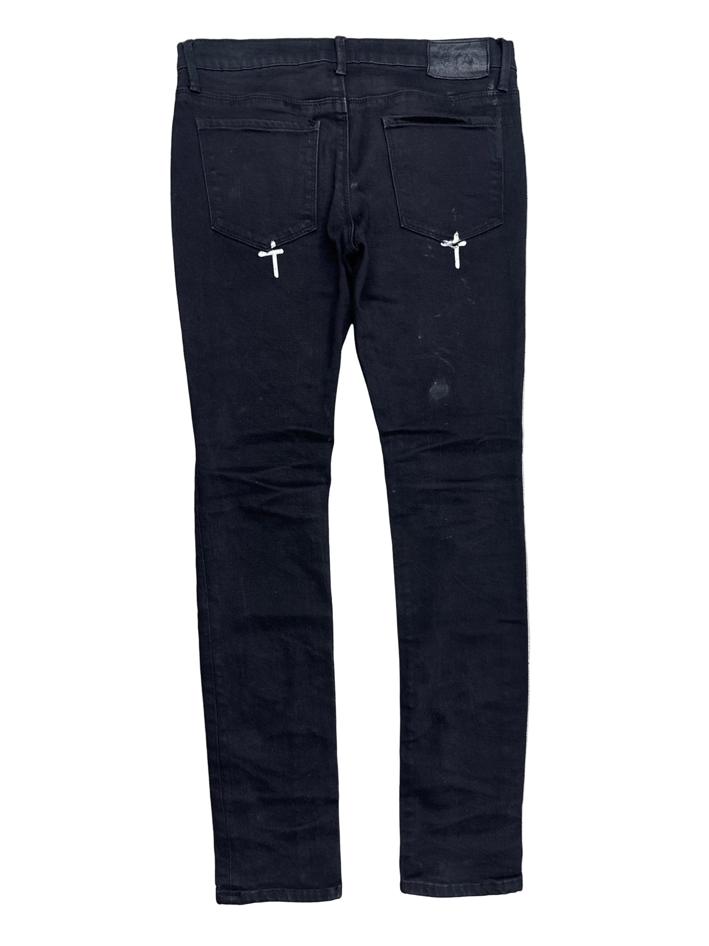 RTA Rest In Peace Knee Slit Black Jeans