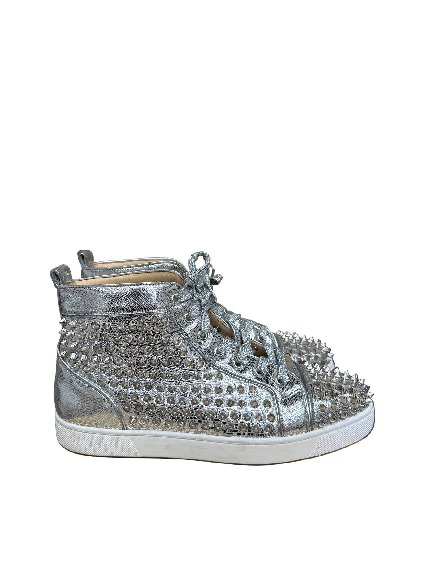Christian Louboutin Spike Accents Leather Sneakers