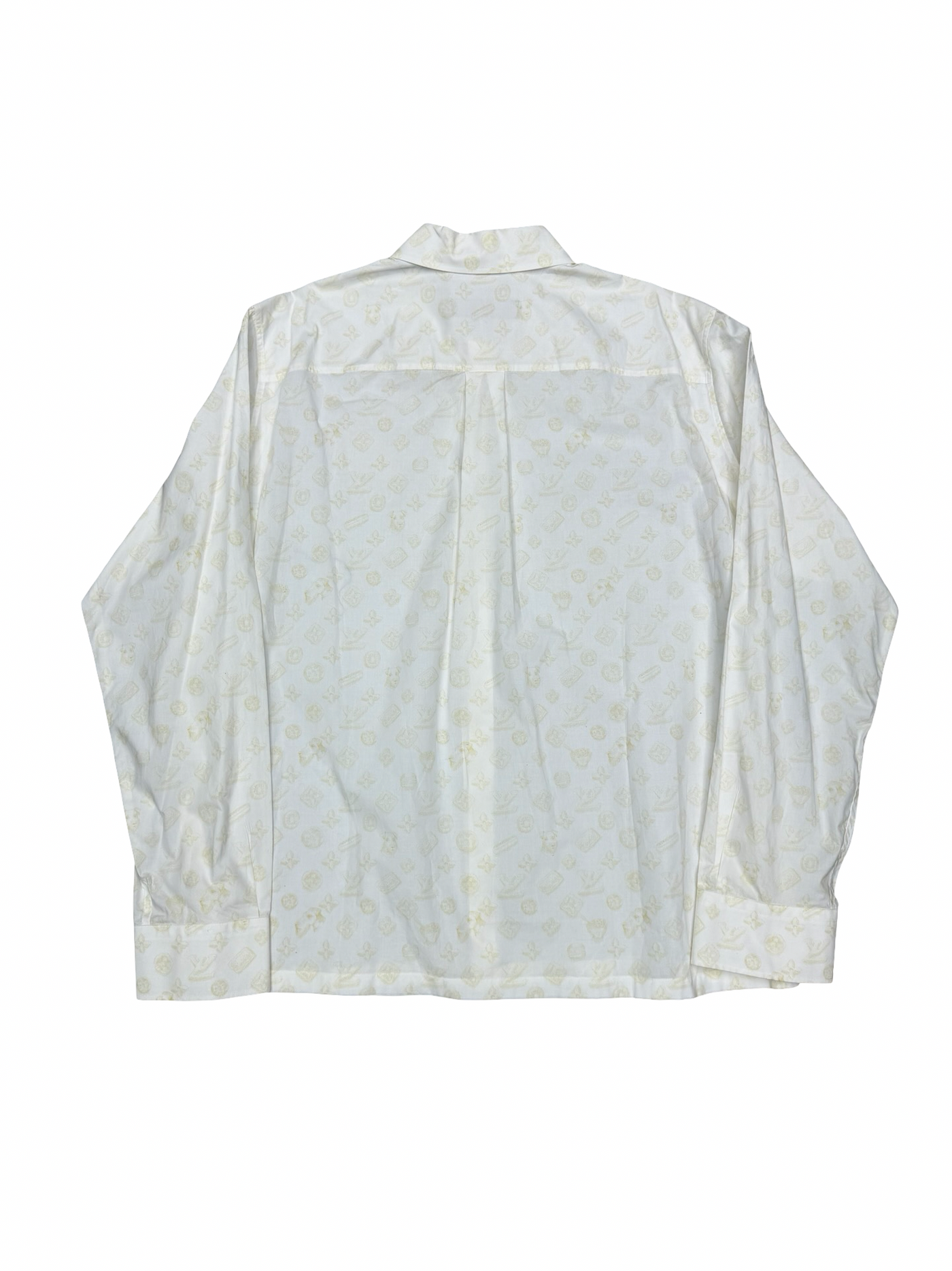 LV Embroidered Logo Shirt Cream