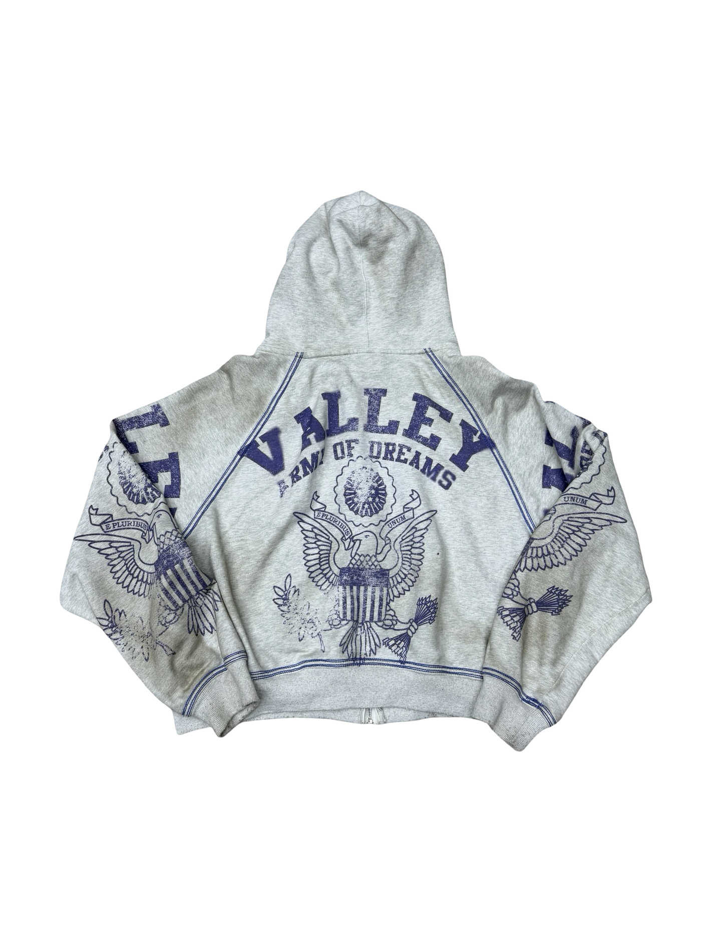 Vale Forever Army Zip Up Hoodie Grey