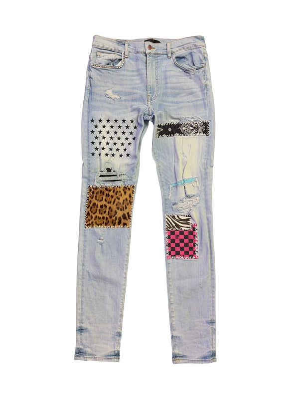 Amiri Art Patch Jean Super Light Indigo