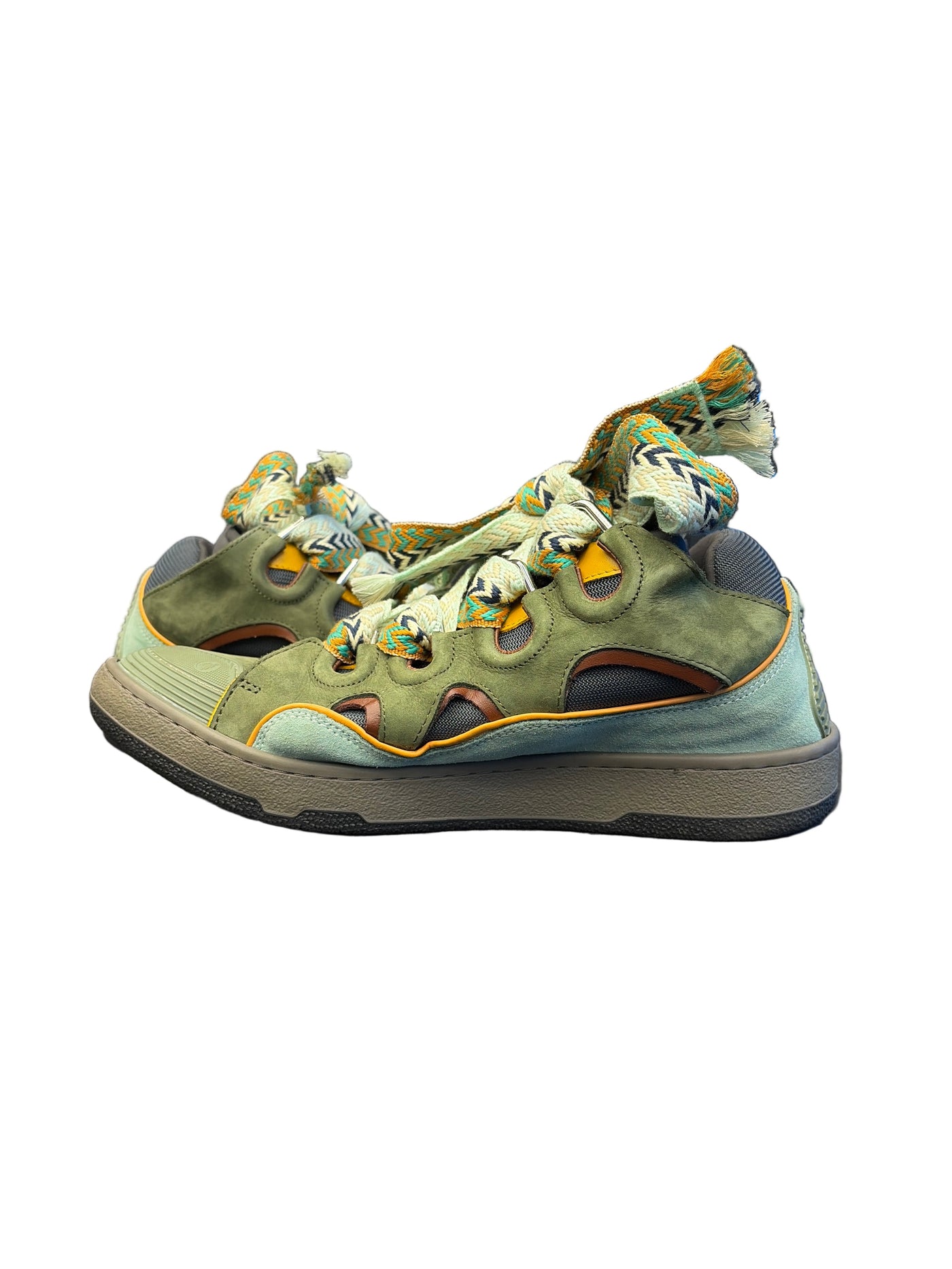 Lanvin Curb Sneakers Moss Green Grey