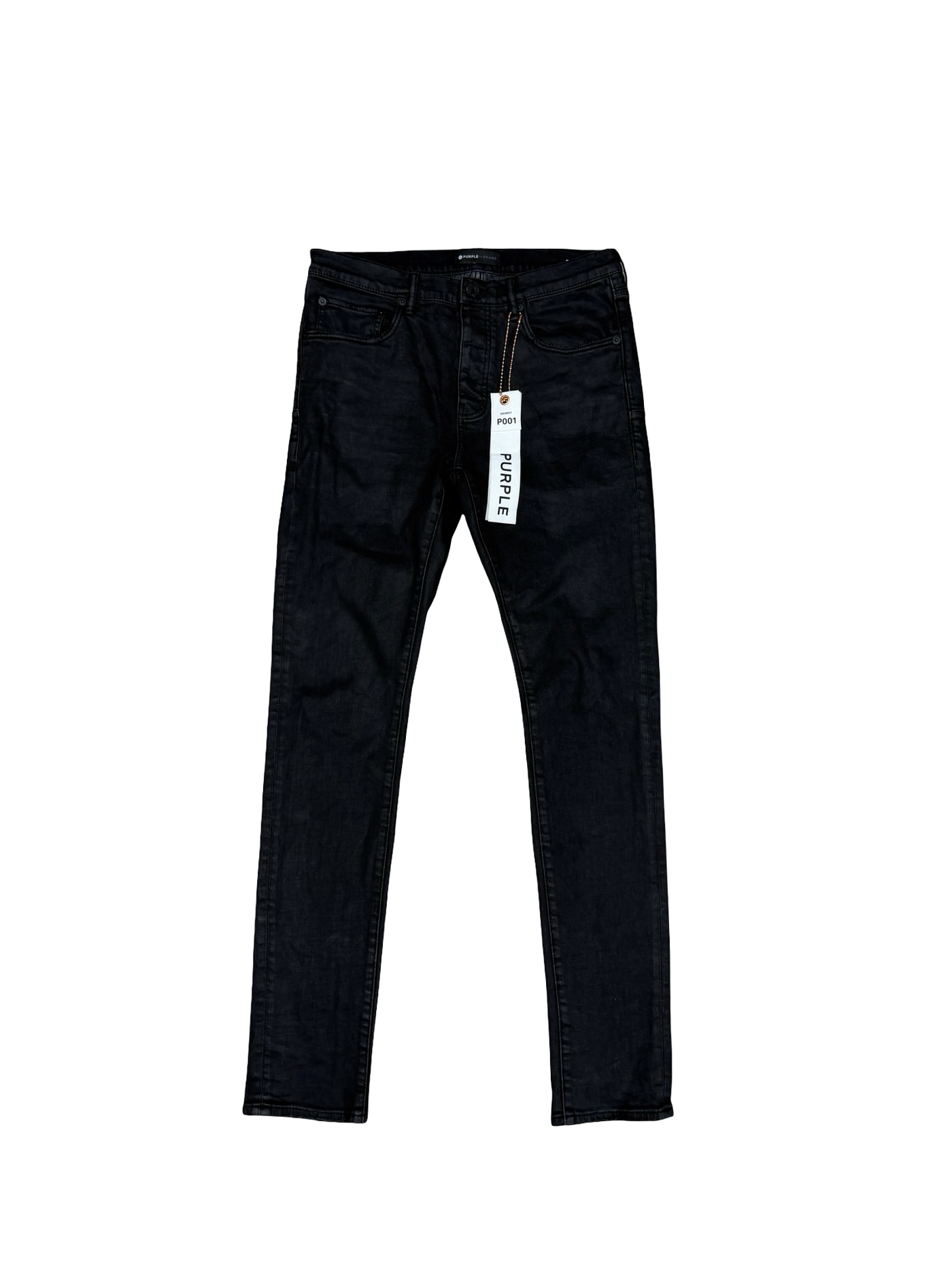 Purple Brand P001 Black Scattered Leather Straight Jeans