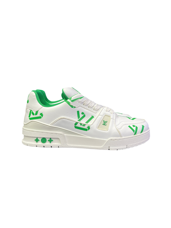 LV Trainer White Green Recycled