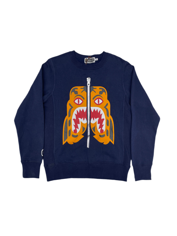 BAPE Tiger Crewneck Sweater Navy