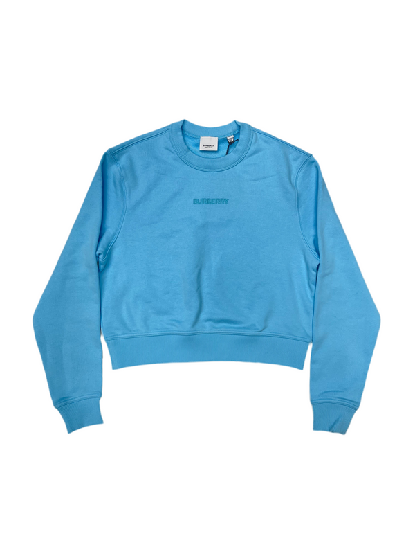 WMNS Burberry Crewneck Sweatshirt Bright Topaz Blue