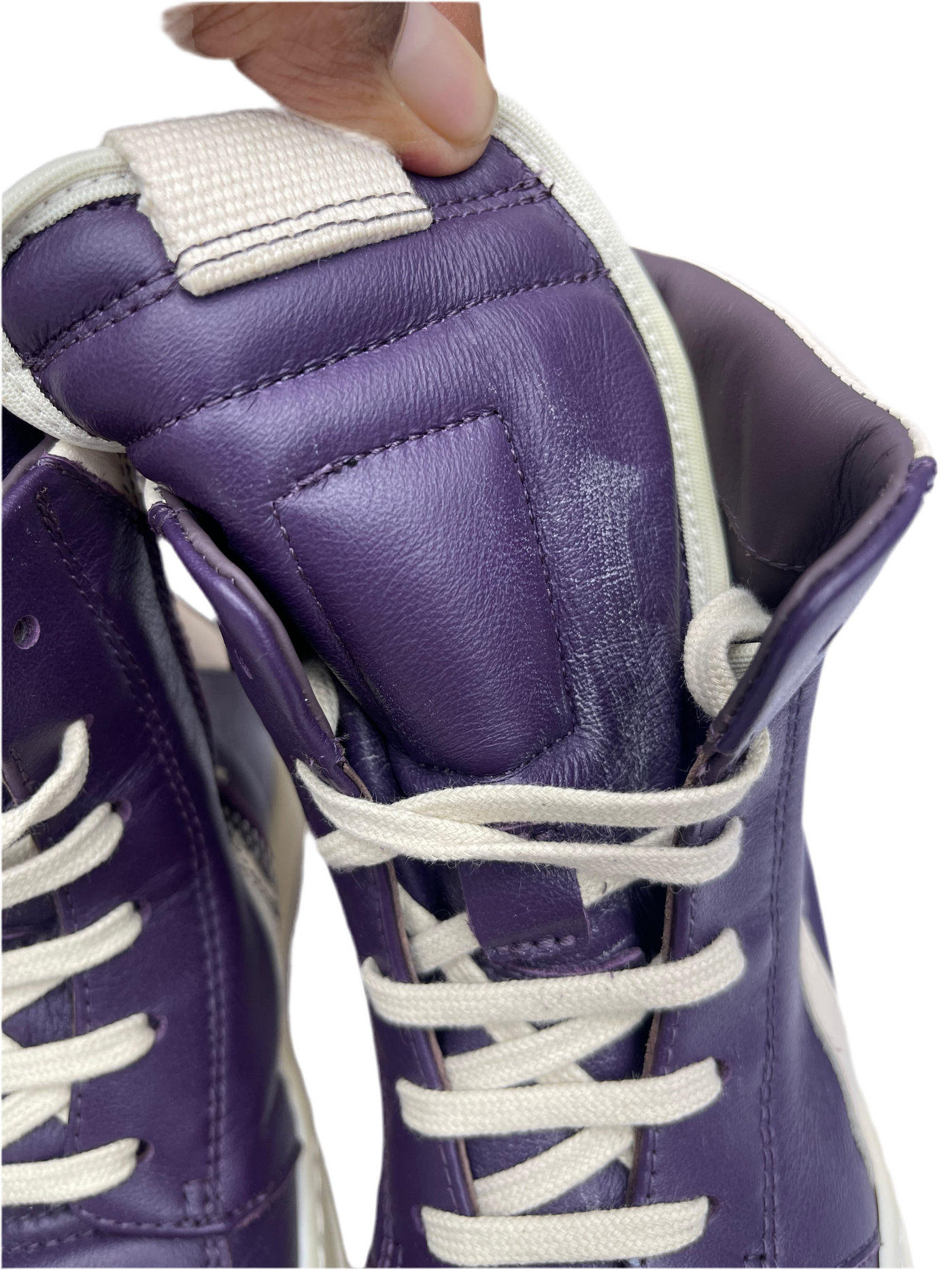 Kids Rick Owen’s Geobaskets High Top Amethyst Milk Purple