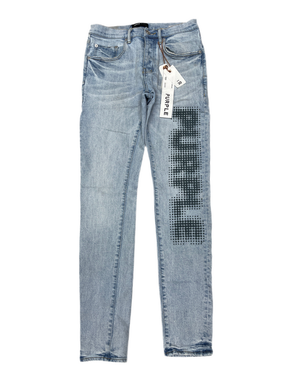 Purple Halftone Cotton Logo Jeans Light Blue