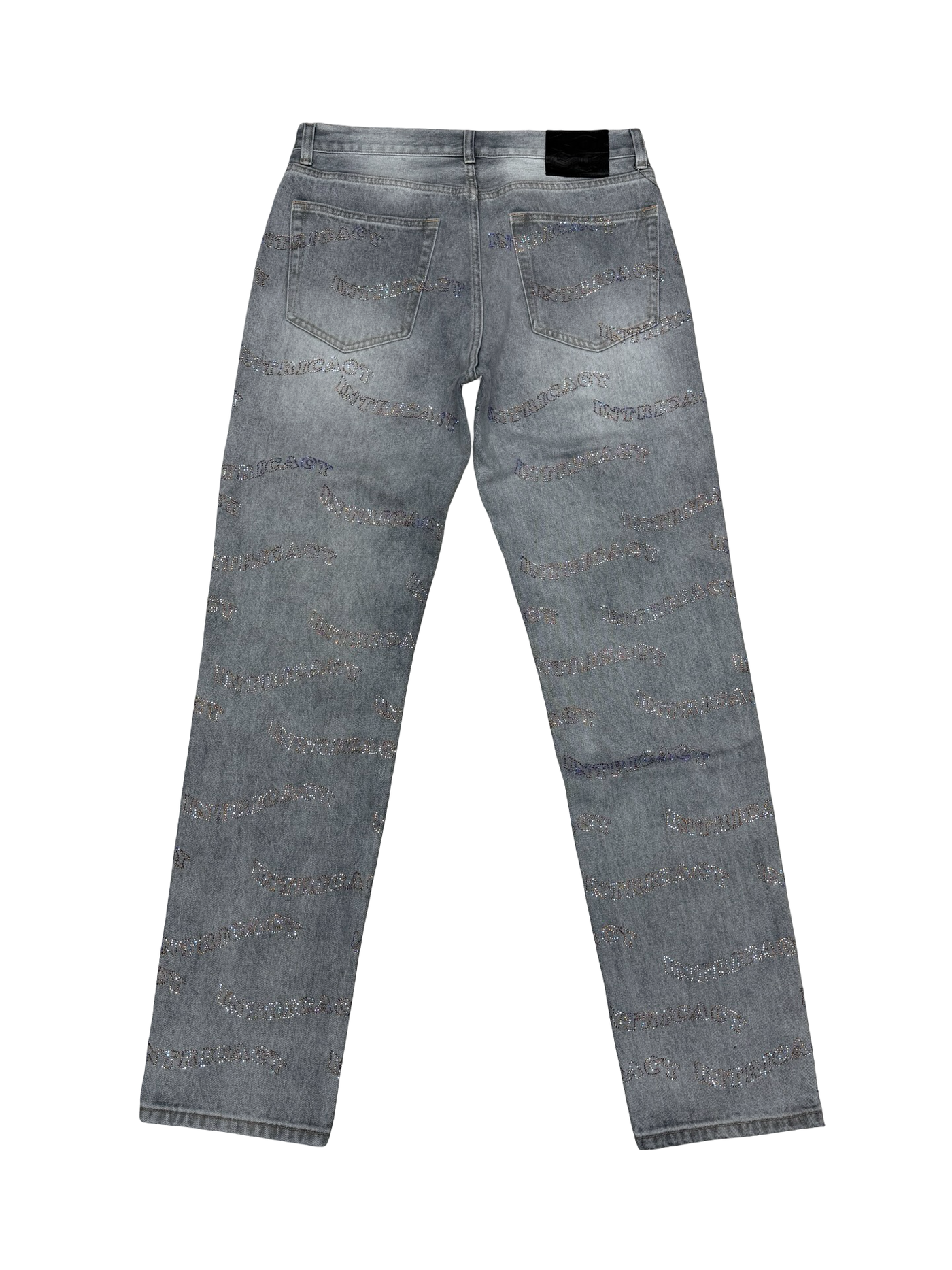 Lost Intricacy Rhinestone Denim Grey Wash