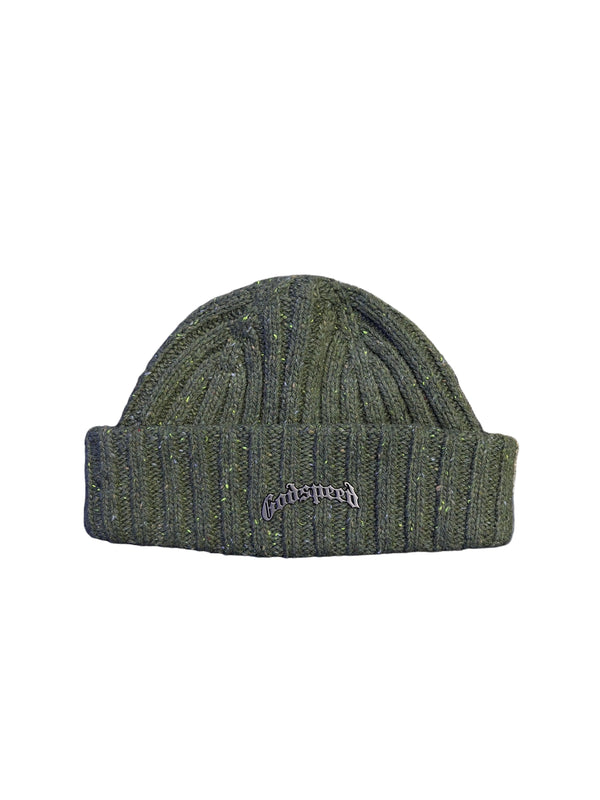 Godspeed Beanie Olive Speckle Emblem