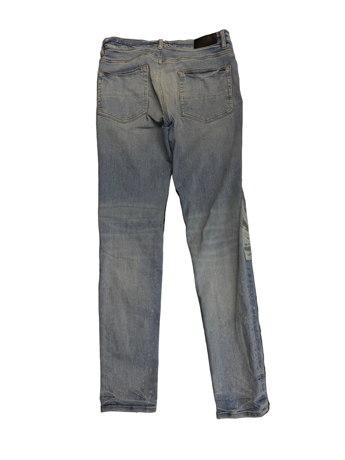 AMIRI Patchwork Distressed Blue Indigo Slim Fit Jeans