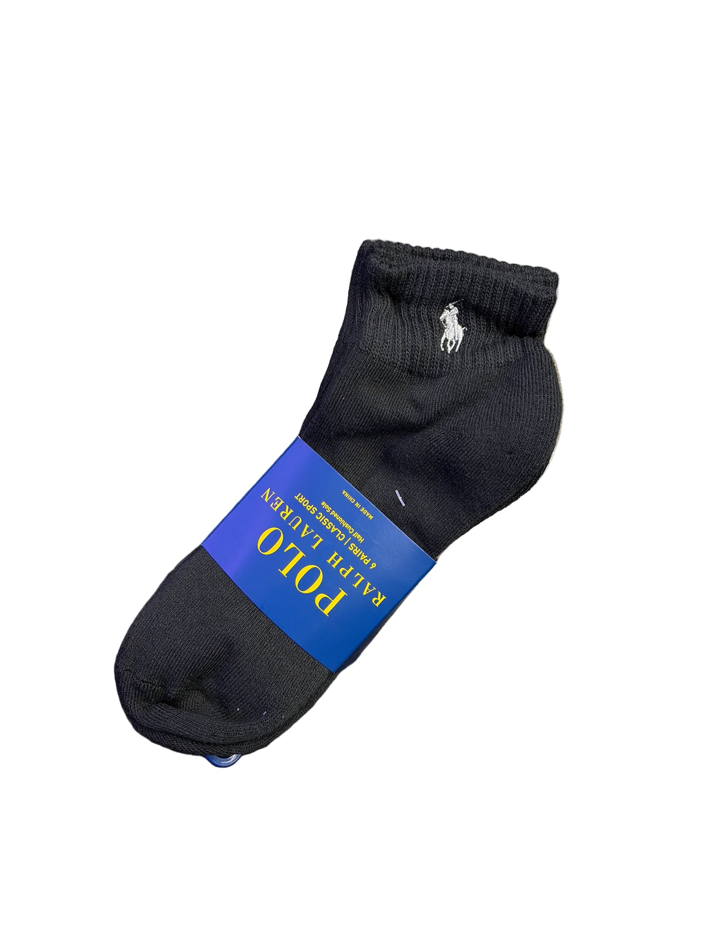 Polo Classic Sport Mid Socks Black 6 Pack