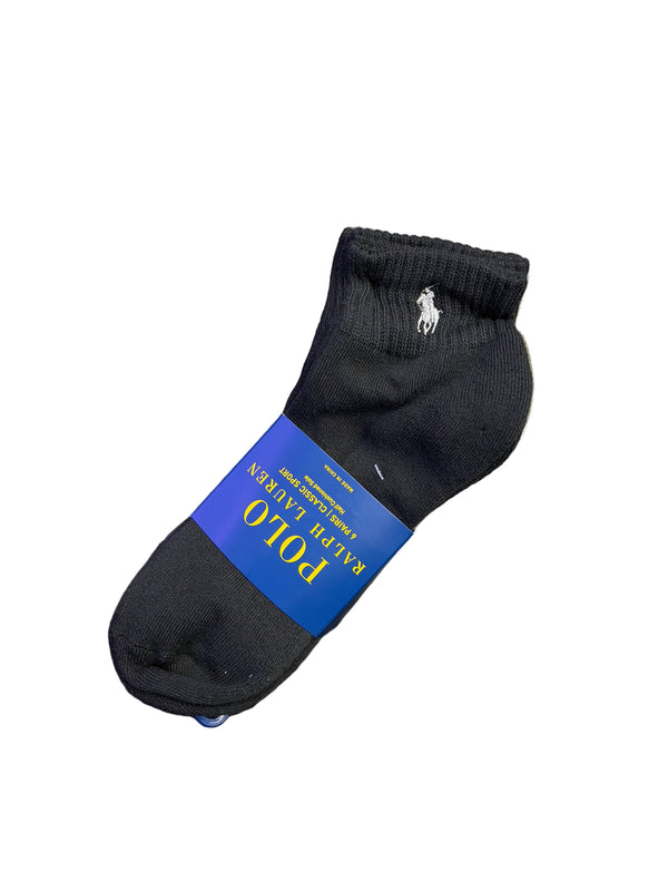 Polo Classic Sport Mid Socks Black 6 Pack